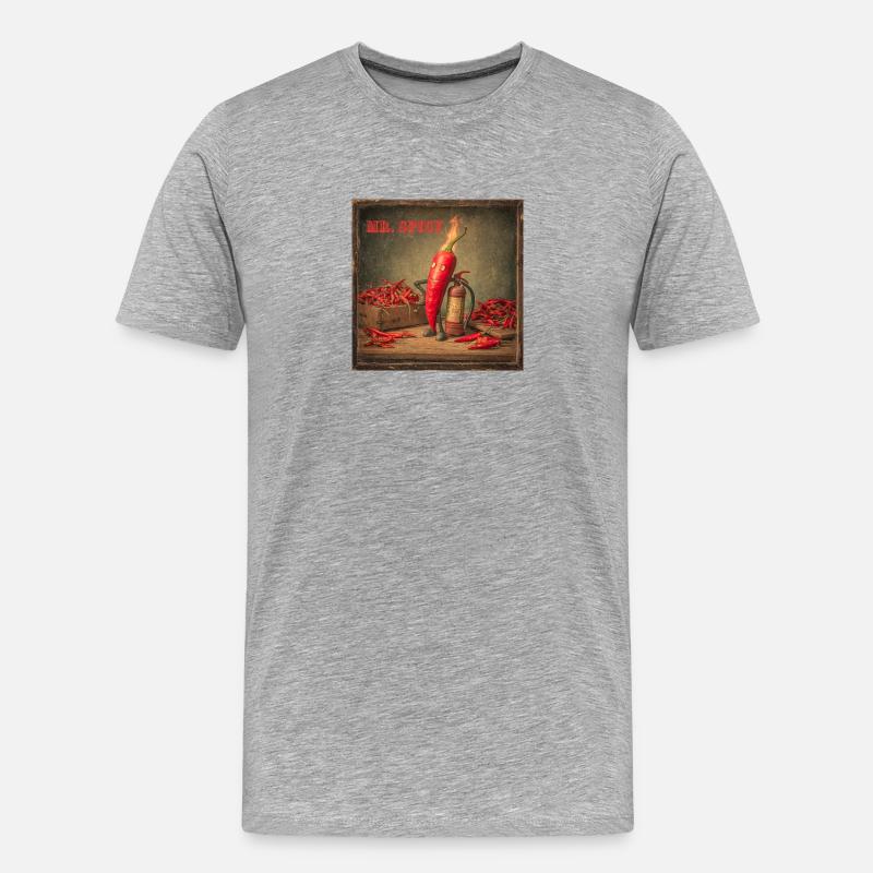 Mr Spicy Chili Charmer - Männer Premium Bio T-Shirt - Grau meliert