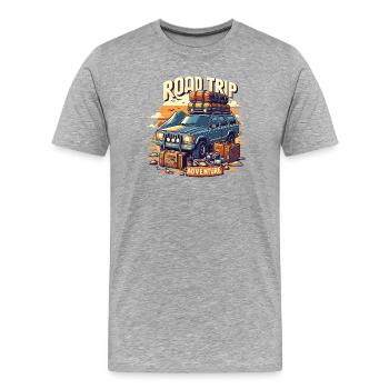 Road Trip Adventure SUV - Men's Premium Organic T-Shirt - heather grey - Front - Damien (186cm)