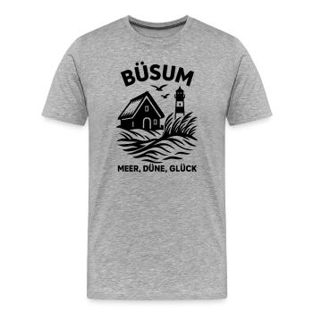 Büsum Meer Düne Glück - Männer Premium Bio T-Shirt - Grau meliert - Vorne - Damien (186cm)