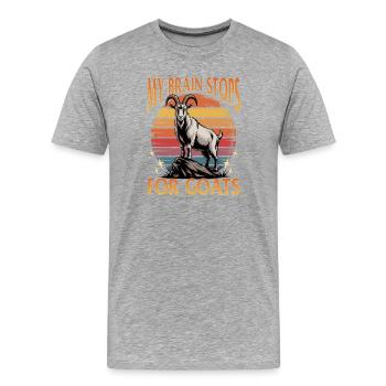 Funny Farm Animal Goat - Men's Premium Organic T-Shirt - heather grey - Front - Damien (186cm)