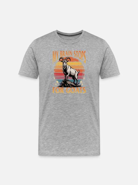Funny Farm Animal Goat - Men's Premium Organic T-Shirt - heather grey