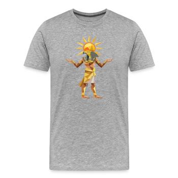 Sungod Ra - Cooles Low-Poly-Logo - Männer Premium Bio T-Shirt - Grau meliert - Vorne - Damien (186cm)