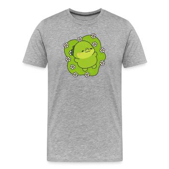 Petite Créature Verte Floral - T-shirt bio Premium Homme - gris chiné - Devant - Damien (186cm)