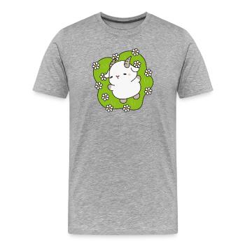 Kawaii Lamb Daisies - Men's Premium Organic T-Shirt - heather grey - Front - Damien (186cm)