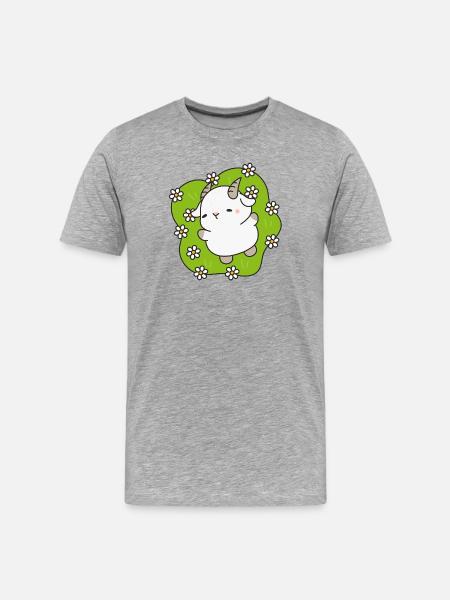Kawaii Lamb Daisies - Men's Premium Organic T-Shirt - heather grey