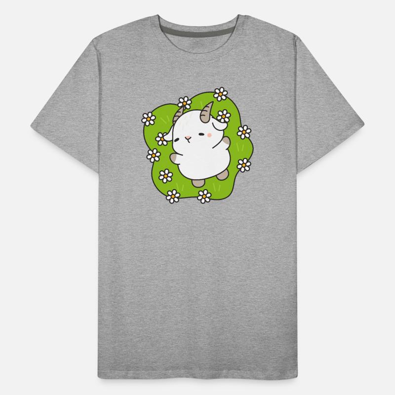 Kawaii Lamm Gänseblümchen Männer Premium Bio T-Shirt