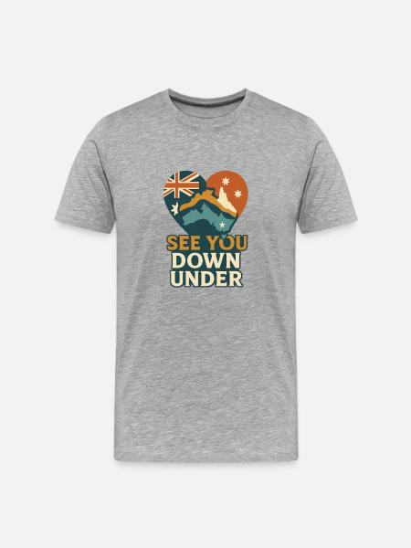 See You Down Under – Australia Shirt - Men's Premium Organic T-Shirt - heather grey