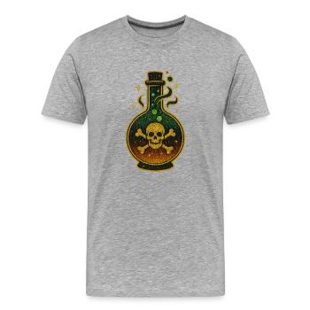 Halloween Poison Bottle | Glittering Skull Vial - Men's Premium Organic T-Shirt - heather grey - Front - Damien (186cm)