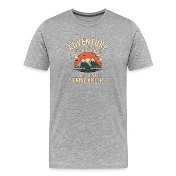 L’aventure est là-bas Tueurs en série - T-shirt bio Premium Homme - gris chiné - Devant - Damien (186cm)