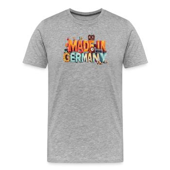 Fabriqués en Allemagne Pop-Art Play Worlds - T-shirt bio Premium Homme - gris chiné - Devant - Damien (186cm)