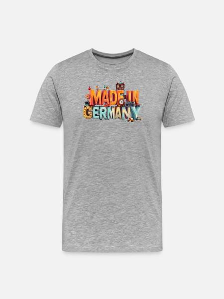 Made in Germany Spielwelten Pop-Art - Männer Premium Bio T-Shirt - Grau meliert