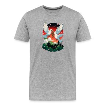 Taube des Friedens und der Farben Palästinas - Männer Premium Bio T-Shirt - Grau meliert - Vorne - Damien (186cm)