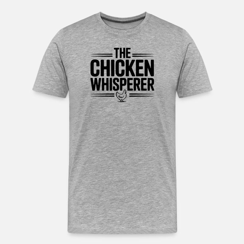 Der Hühnerflüsterer - Männer Premium Bio T-Shirt - Grau meliert