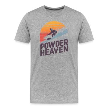 Freeride Snowboard Retro Sunset - Männer Premium Bio T-Shirt - Grau meliert - Vorne - Damien (186cm)