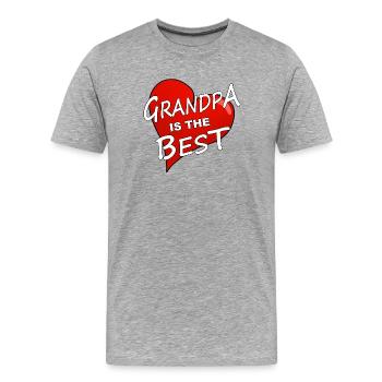 GRAND-PÈRE EST LE MEILLEUR - T-shirt bio Premium Homme - gris chiné - Devant - Damien (186cm)