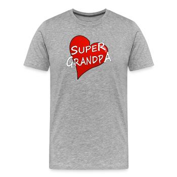 SUPER GRANDPA - Männer Premium Bio T-Shirt - Grau meliert - Vorne - Damien (186cm)