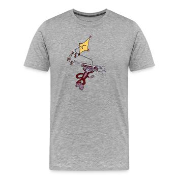 Abenteuer Affe - Männer Premium Bio T-Shirt - Grau meliert - Vorne - Damien (186cm)