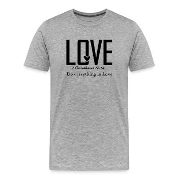 Design analysis missing – upload image again - Men's Premium Organic T-Shirt - heather grey - Front - Damien (186cm)