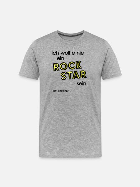 Rock Star  - Männer Premium Bio T-Shirt - Grau meliert