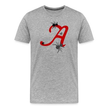 Letter A Initial - Men's Premium Organic T-Shirt - heather grey - Front - Damien (186cm)