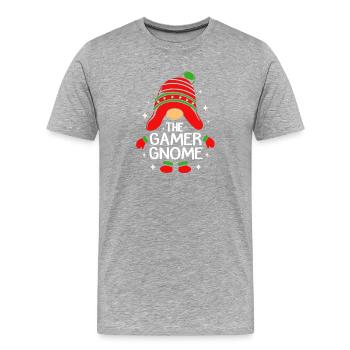 Gnom Gaming Gamer - Männer Premium Bio T-Shirt - Grau meliert - Vorne - Damien (186cm)