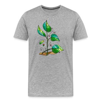 feuilles - T-shirt bio Premium Homme - gris chiné - Devant - Damien (186cm)