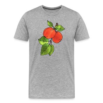 Pommes - T-shirt bio Premium Homme - gris chiné - Devant - Damien (186cm)