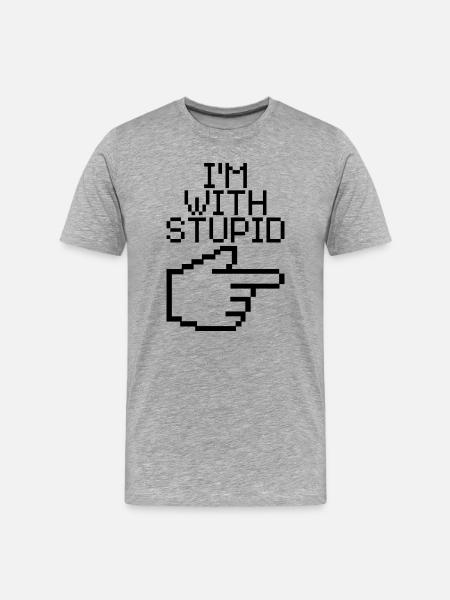 I'm With Stupid – Lustiger IT Spruch - Men's Premium Organic T-Shirt - heather grey