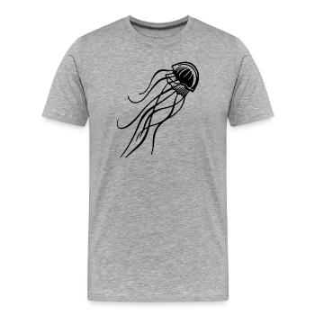 Jellyfish – Ocean & Beach Underwater World - Men's Premium Organic T-Shirt - heather grey - Front - Damien (186cm)