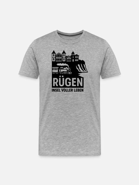 Rügen Insel voller Leben - Männer Premium Bio T-Shirt - Grau meliert