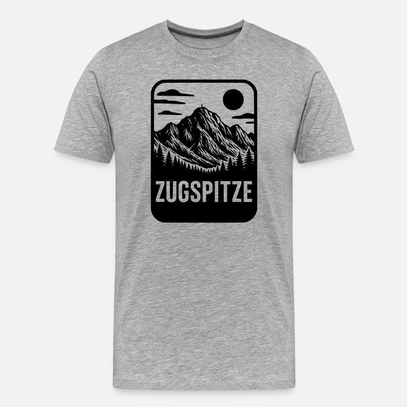 Zugspitze Berg Deutschland - Männer Premium Bio T-Shirt - Grau meliert