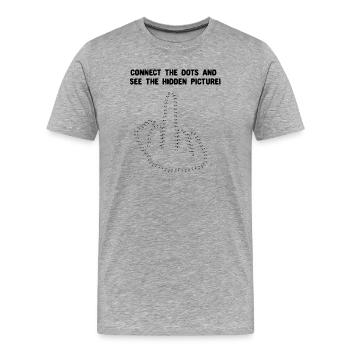 Connect the dots - Middle finger - T-shirt bio Premium Homme - gris chiné - Devant - Damien (186cm)