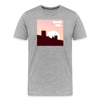 Look Up - Männer Premium Bio T-Shirt - Grau meliert - Vorne - Damien (186cm)