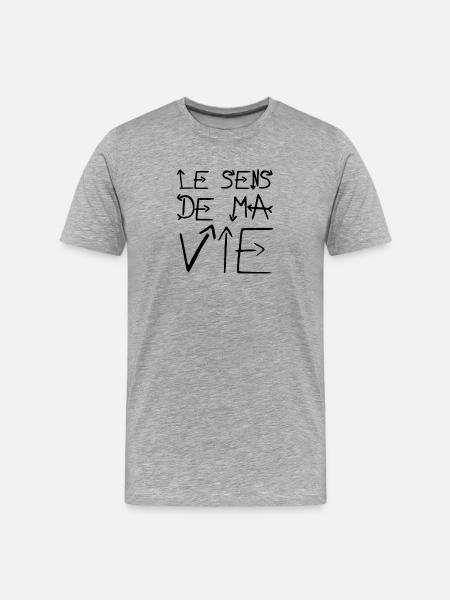 DER SINN MEINES LEBENS! - Männer Premium Bio T-Shirt - Grau meliert