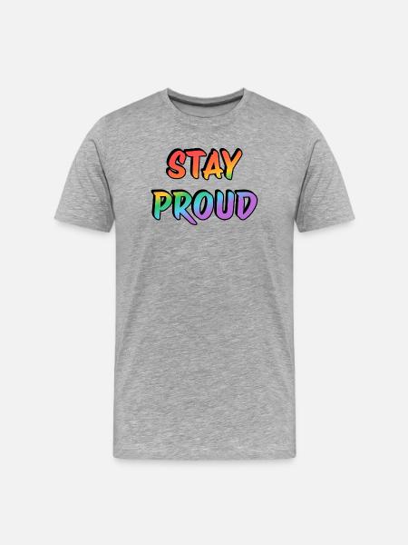 Bleib stolz - Männer Premium Bio T-Shirt - Grau meliert
