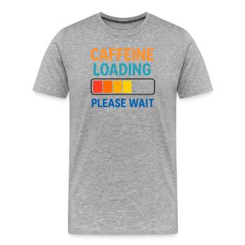 Kaffee Ladebalken Wartezeit - Männer Premium Bio T-Shirt - Grau meliert - Vorne - Damien (186cm)