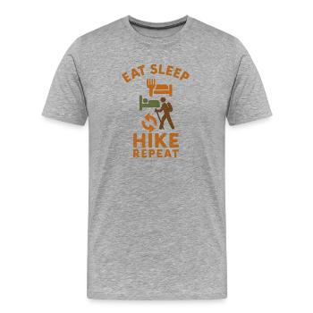 Wandern Wanderer - Männer Premium Bio T-Shirt - Grau meliert - Vorne - Damien (186cm)
