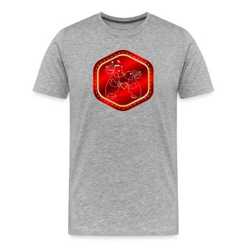 CHRISTMAS COUPLE BUNNIES - Men's Premium Organic T-Shirt - heather grey - Front - Damien (186cm)