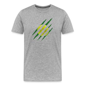 Balle de tennis Scratch Pattern - T-shirt bio Premium Homme - gris chiné - Devant - Damien (186cm)