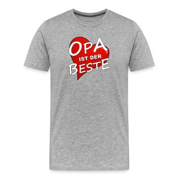 OPA IST DER BESTE - Männer Premium Bio T-Shirt - Grau meliert - Vorne - Damien (186cm)