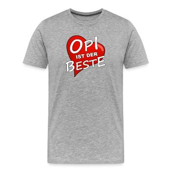 OPI IST DER BESTE - Männer Premium Bio T-Shirt - Grau meliert - Vorne - Damien (186cm)