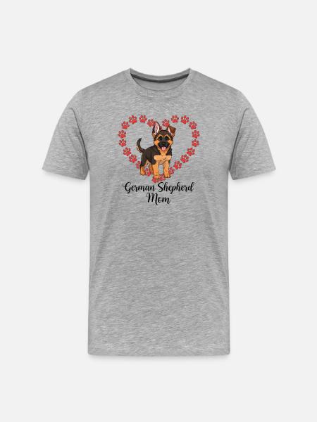 German Shepherd Mama Heart - Men's Premium Organic T-Shirt - heather grey