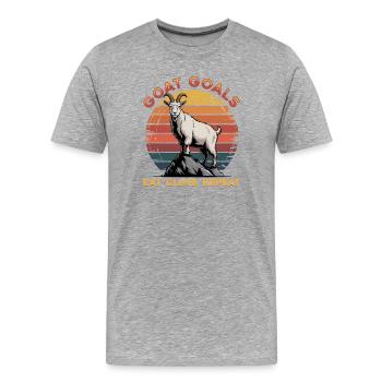 Funny Farm Animal Goat - Men's Premium Organic T-Shirt - heather grey - Front - Damien (186cm)