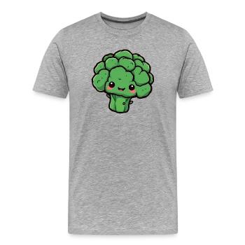 Brokkoli - Männer Premium Bio T-Shirt - Grau meliert - Vorne - Damien (186cm)