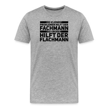 Flacon de hanche professionnel – Craftsman Humor - T-shirt bio Premium Homme - gris chiné - Devant - Damien (186cm)