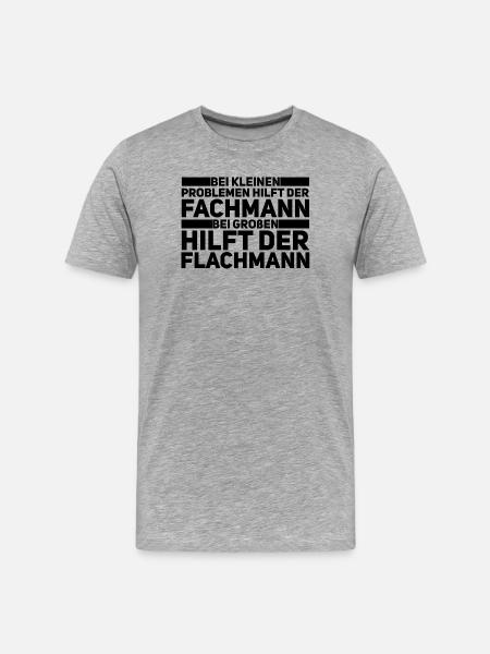 Flachmann-Profi – Handwerker Humor - Männer Premium Bio T-Shirt - Grau meliert