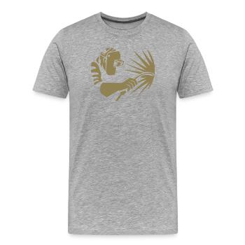 Minimalistischer Schweißer Silhouette Industrie - Männer Premium Bio T-Shirt - Grau meliert - Vorne - Damien (186cm)