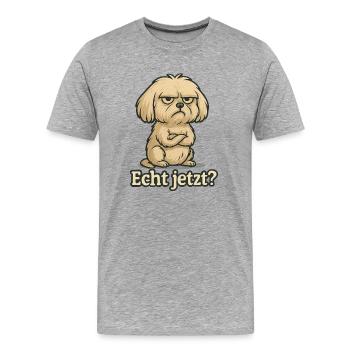 Really? – Annoyed Maltese - Men's Premium Organic T-Shirt - heather grey - Front - Damien (186cm)
