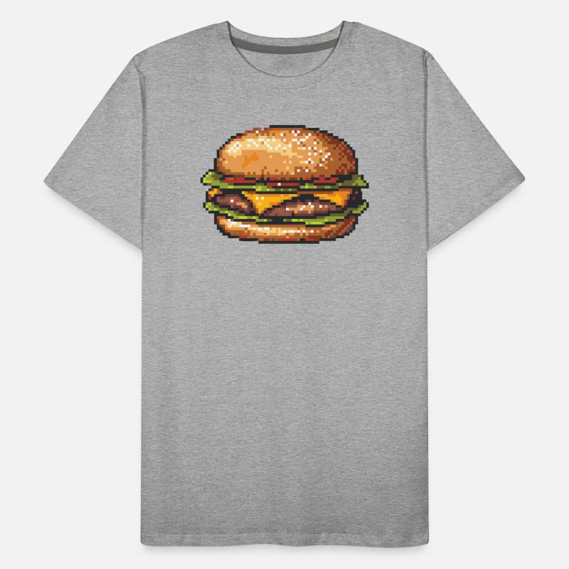 8Bit Hamburger Pixelkunst Männer Premium Bio T-Shirt
