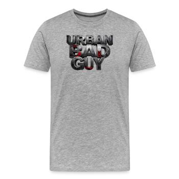 Bad Guy Urban – the player - Men's Premium Organic T-Shirt - heather grey - Front - Damien (186cm)